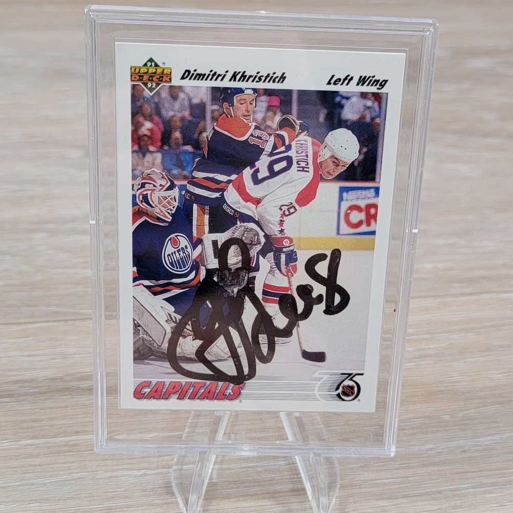 Dimitri Khristich Signed 1991 Upper Deck NHL Hockey Card Washington Capitals